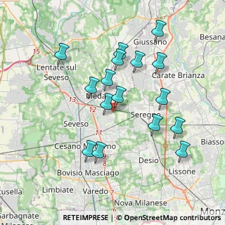 Mappa Via Ferrara, 20821 Meda MB, Italia (3.61813)