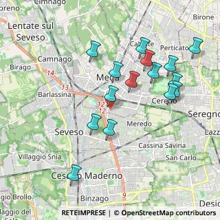 Mappa Via Este, 20821 Meda MB, Italia (1.96333)
