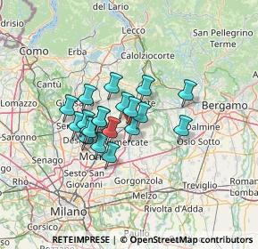 Mappa Via Lorenzo Banfi, 20866 Carnate MB, Italia (9.2925)