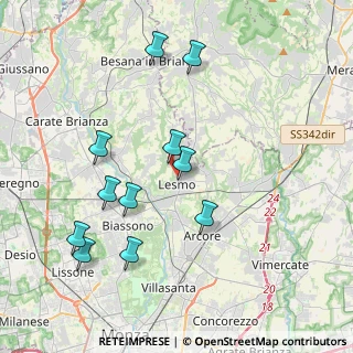 Mappa Via Monte Rosa, 20855 Lesmo MB, Italia (3.97364)