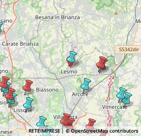 Mappa Via 25 Aprile, 20050 Lesmo MB, Italia (6.6975)