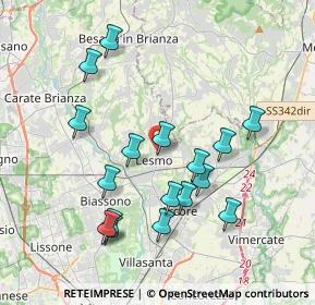 Mappa Via 25 Aprile, 20050 Lesmo MB, Italia (3.77235)