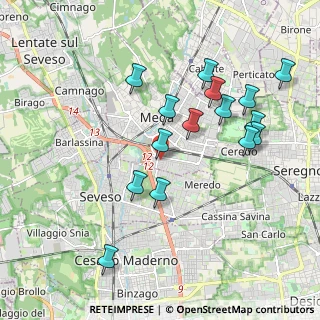 Mappa Via Adige, 20821 Meda MB, Italia (1.93533)