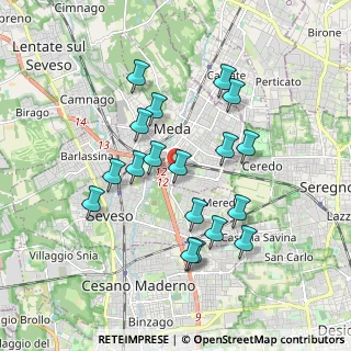 Mappa Via Adige, 20821 Meda MB, Italia (1.69333)
