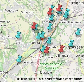 Mappa Via Stazione, 20865 Usmate Velate MB, Italia (1.917)