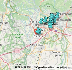 Mappa Via Beato Angelico, 24044 Dalmine BG, Italia (6.43833)