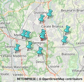 Mappa Via Giuseppe Giacosa, 20831 Seregno MB, Italia (3.12818)