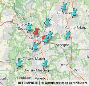 Mappa Via Tre Venezie, 20821 Meda MB, Italia (3.53818)