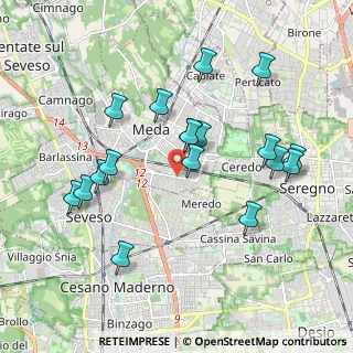 Mappa Via Tre Venezie, 20821 Meda MB, Italia (1.91444)