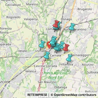 Mappa Via Alessandro Volta, 20866 Carnate MB, Italia (1.135)