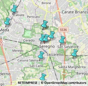 Mappa Via Silvio Pellico, 20831 Seregno MB, Italia (1.82182)