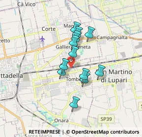 Mappa Via Monte Grappa, 35019 Tombolo PD, Italia (1.25333)