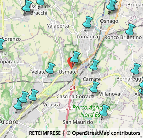 Mappa Via Cesare Battisti, 20865 Usmate Velate MB, Italia (3.0795)