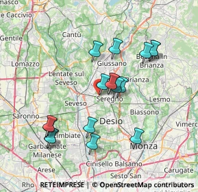 Mappa Largo Giuseppe Piermarini, 20831 Seregno MB, Italia (6.89471)