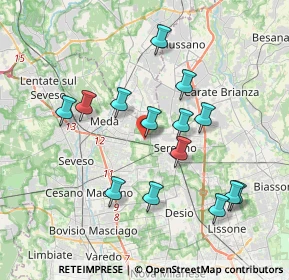 Mappa Largo Giuseppe Piermarini, 20831 Seregno MB, Italia (3.58143)