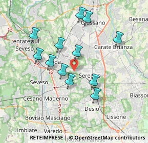 Mappa Largo Giuseppe Piermarini, 20831 Seregno MB, Italia (3.41583)