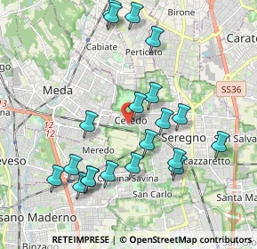 Mappa Largo Giuseppe Piermarini, 20831 Seregno MB, Italia (2.0435)