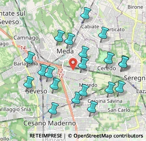 Mappa Via Udine, 20821 Meda MB, Italia (1.975)