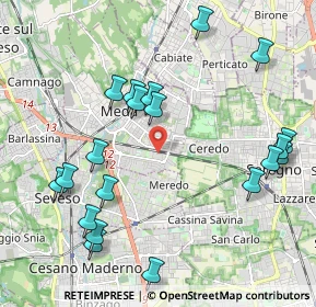 Mappa Via Gorizia, 20821 Meda MB, Italia (2.334)