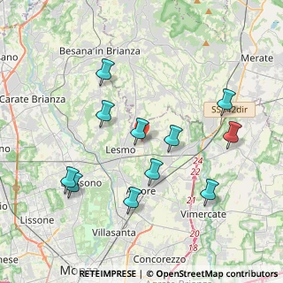 Mappa Via Pusiano, 20855 Camparada MB, Italia (3.94455)