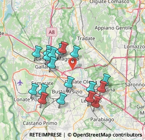 Mappa Via per Busto Arsizio, 21054 Fagnano Olona VA, Italia (6.93722)