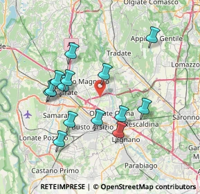 Mappa Via per Busto Arsizio, 21054 Fagnano Olona VA, Italia (7.05571)