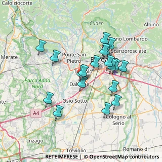 Mappa Via C. Battisti, 24044 Dalmine BG, Italia (6.56895)