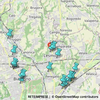 Mappa Via Augusto Messa, 20855 Lesmo MB, Italia (2.866)