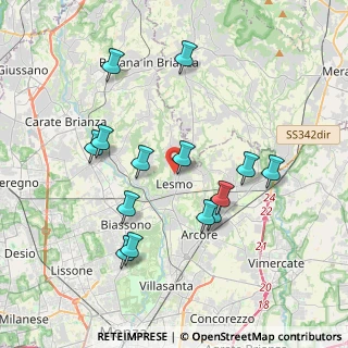 Mappa Via Augusto Messa, 20855 Lesmo MB, Italia (3.72071)