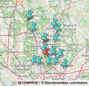Mappa Via Villafranca, 20821 Meda MB, Italia (6.655)