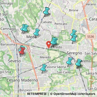 Mappa Via Villafranca, 20821 Meda MB, Italia (2.22133)