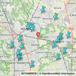 Mappa Via Villafranca, 20821 Meda MB, Italia (2.548)