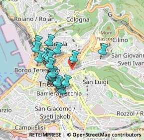 Mappa Via Ireneo della Croce, 34126 Trieste TS, Italia (0.7345)