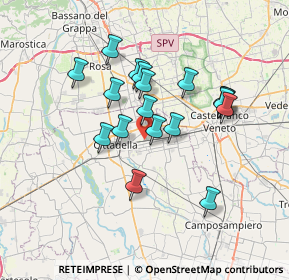 Mappa Via Montello, 35019 Tombolo PD, Italia (5.98)