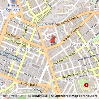 Mappa Via del Coroneo, 4, 34133 Trieste, Trieste (Friuli-Venezia Giulia)