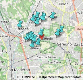Mappa Via Meredo, 20831 Seveso MB, Italia (1.41)