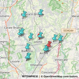 Mappa Via Silvio Pellico, 20855 Lesmo MB, Italia (3.75571)