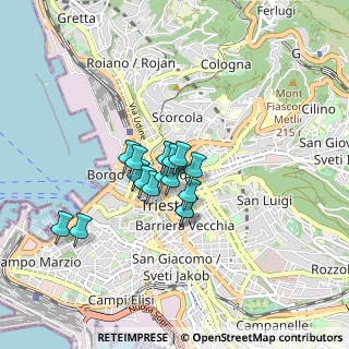 Mappa Via S. Francesco, 34133 Trieste TS, Italia (0.55375)