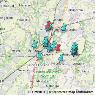 Mappa Via Silvio Pellico, 20866 Carnate MB, Italia (1.415)
