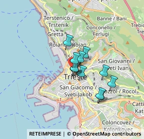 Mappa Via XXX Ottobre, 34132 Trieste TS, Italia (1.05833)