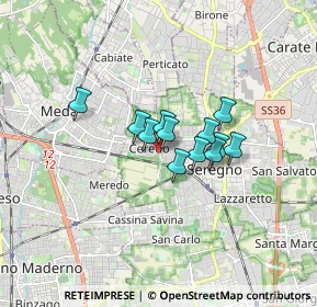 Mappa Via Giambattista Tiepolo, 20831 Seregno MB, Italia (1.02167)