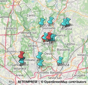 Mappa Via Giambattista Tiepolo, 20831 Seregno MB, Italia (6.83941)