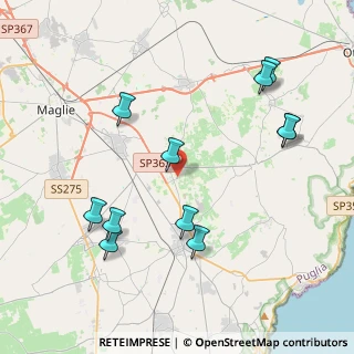 Mappa Via dell' Industria, 73030 Giuggianello LE, Italia (4.81909)