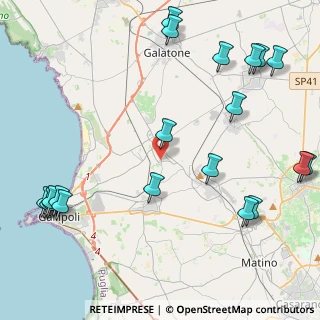 Mappa SP per Alezio, 73017 Sannicola LE, Italia (6.3445)