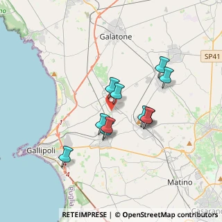 Mappa SP per Alezio, 73017 Sannicola LE, Italia (3.09727)
