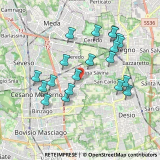 Mappa Via Basento, 20811 Cesano Maderno MB, Italia (1.9735)