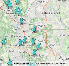 Mappa Via Pellegrino Matteucci, 20831 Seregno MB, Italia (5.99529)