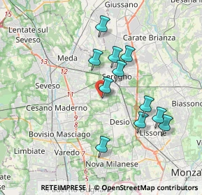 Mappa Via Pellegrino Matteucci, 20831 Seregno MB, Italia (3.29091)
