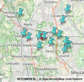 Mappa Via Pellegrino Matteucci, 20831 Seregno MB, Italia (3.35357)