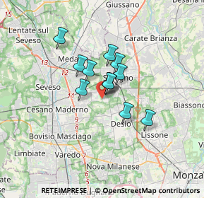 Mappa Via Pellegrino Matteucci, 20831 Seregno MB, Italia (2.05417)